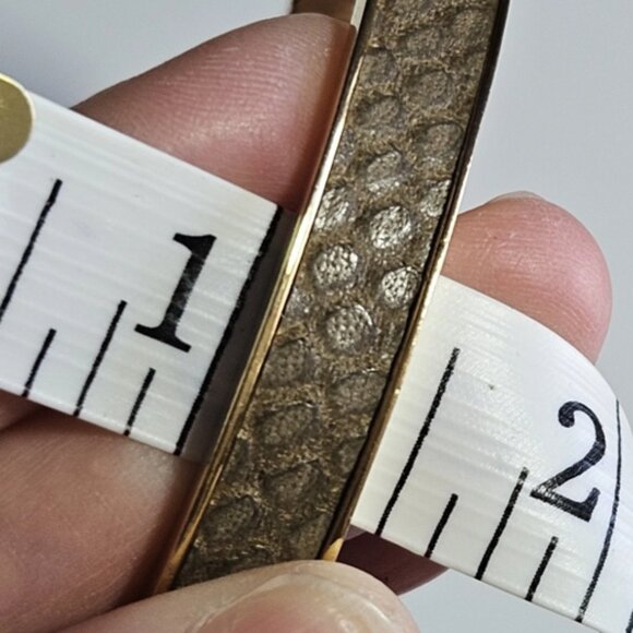 Ann Taylor Hinged Bangle Bracelet, Gold Tone with Snakeskin Design - Picture 9 of 10